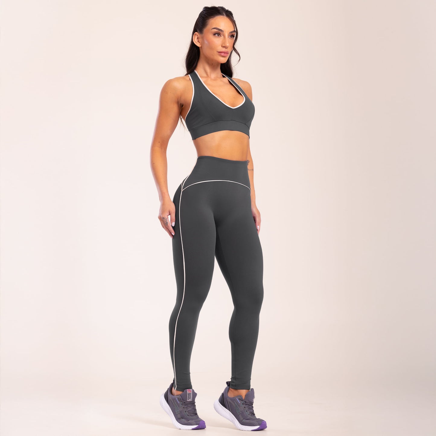 Legging Agile Cinza Carbox Poliamida