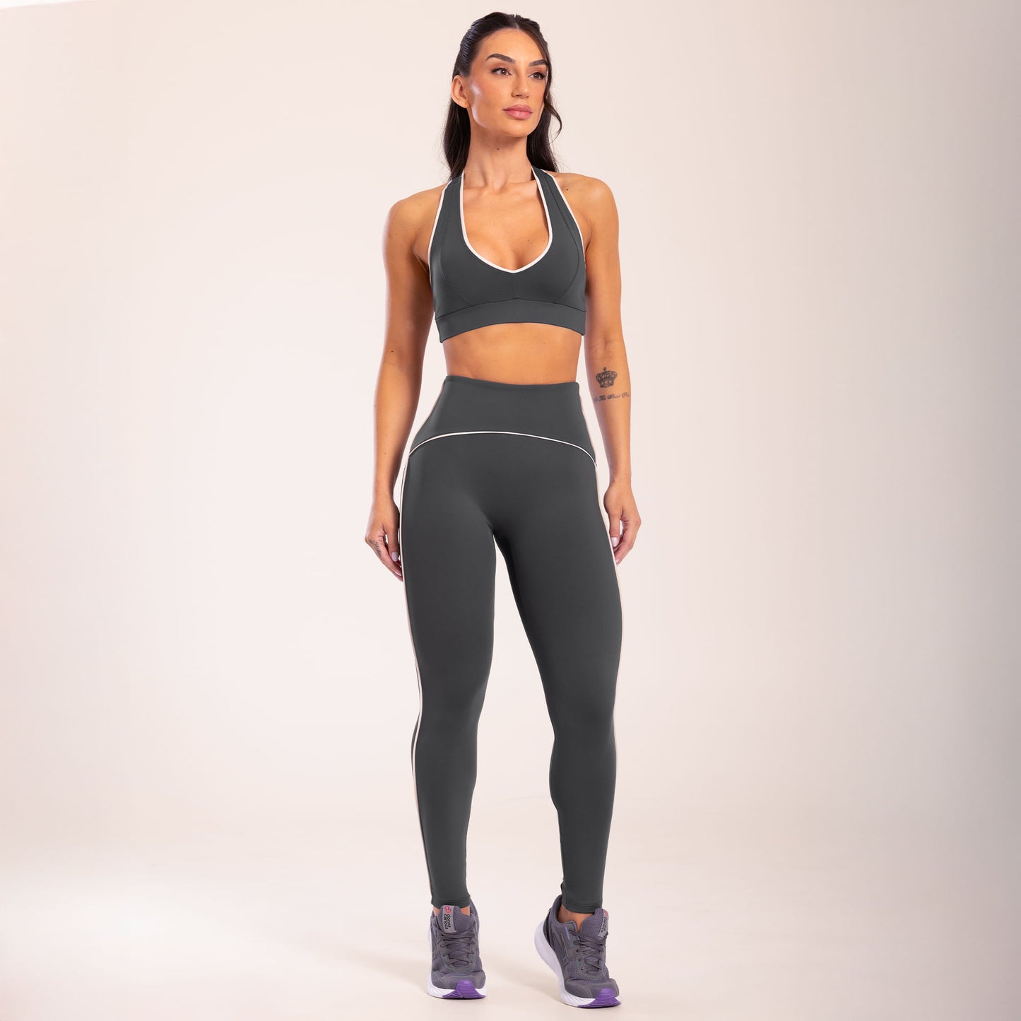 Legging Agile Cinza Carbox Poliamida