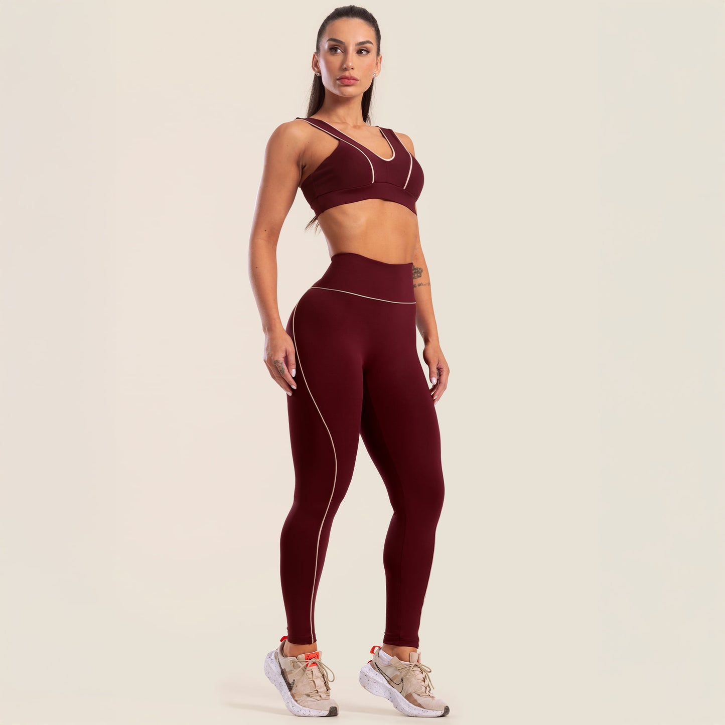 Legging Dashes Vinho Valentino Poliamida