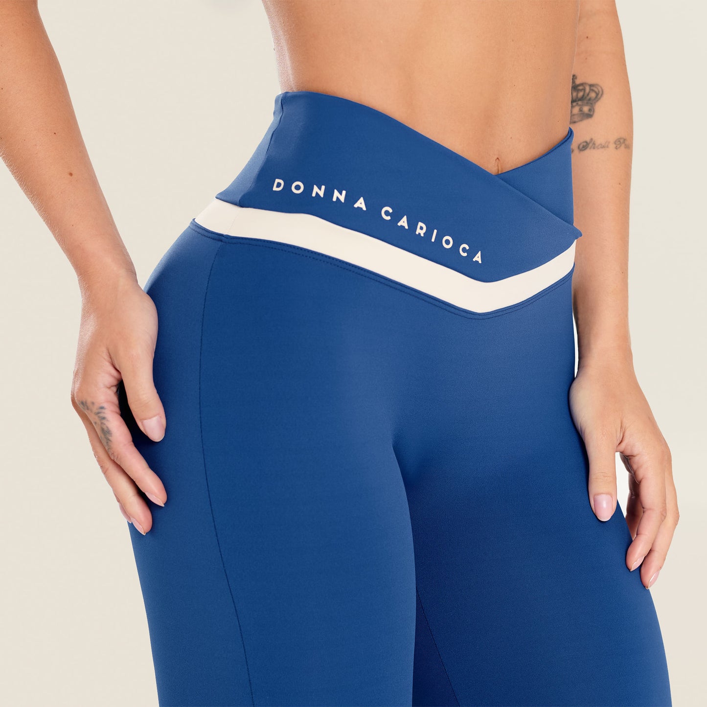 Legging Vital Azul Set Sail Poliamida Com Estampa Emborrachada