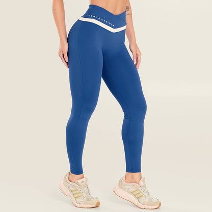 Legging Vital Azul Set Sail Poliamida Com Estampa Emborrachada