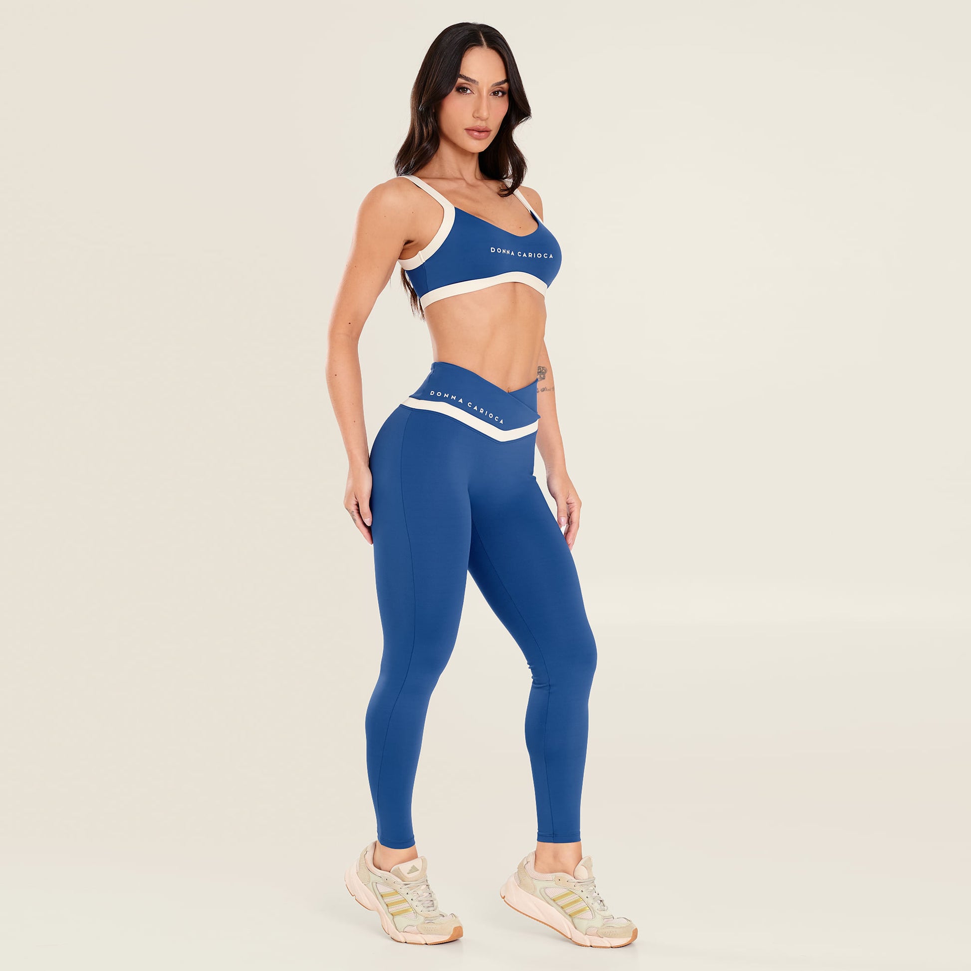Legging Vital Azul Set Sail Poliamida Com Estampa Emborrachada