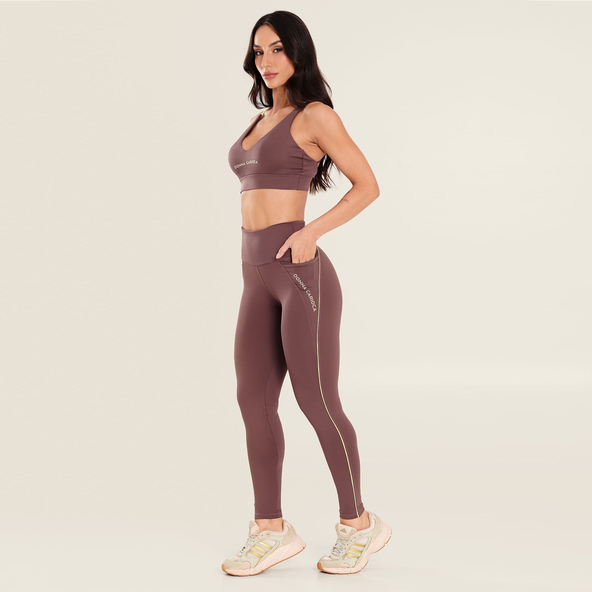 Legging Energy Chocolamore  Poliamida Com Bolso