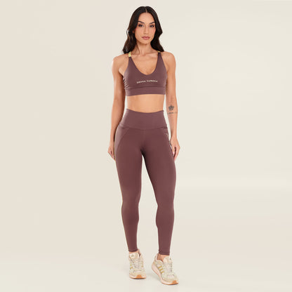 Legging Energy Chocolamore  Poliamida Com Bolso