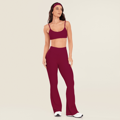 Calça Bailarina Canelada Intense Vinho Red Velvet