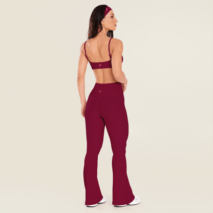 Calça Bailarina Canelada Intense Vinho Red Velvet