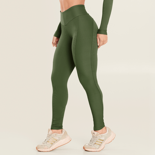Legging Precision Verde Militar Canelado