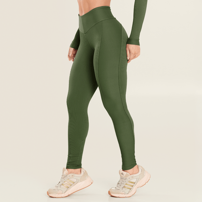 Legging Precision Verde Militar Canelado