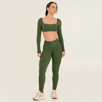 Legging Precision Verde Militar Canelado