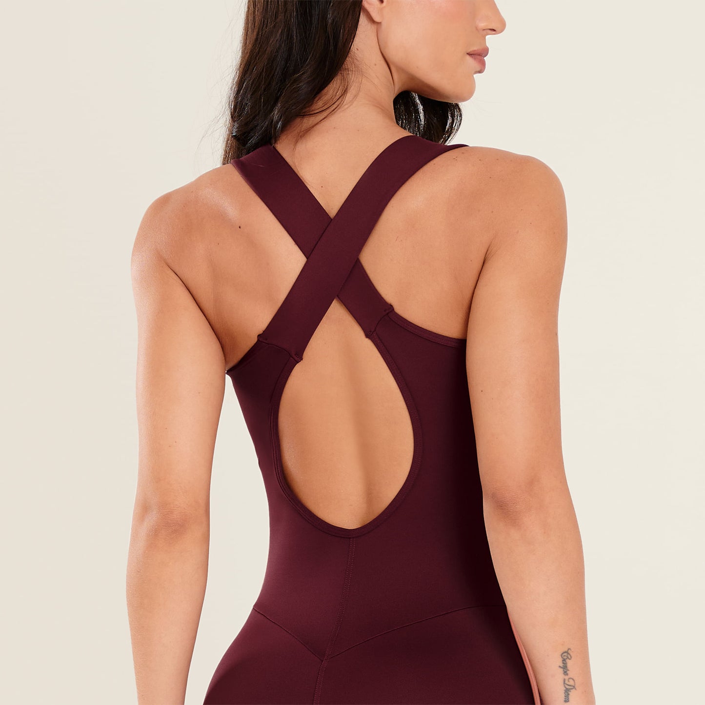 Macacão Fit Heat Vinho Valentino Poliamida Com Bojo
