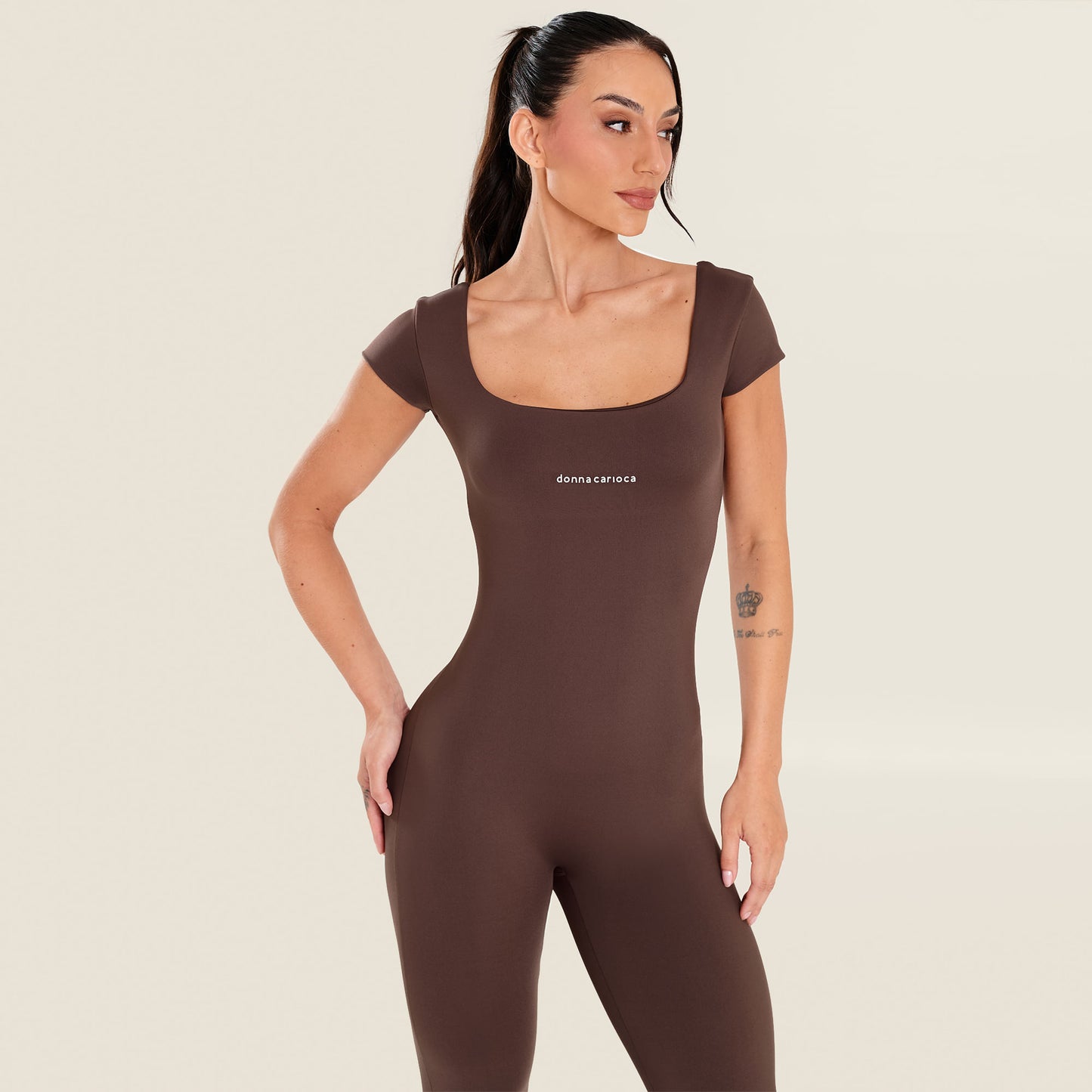 Macacão Deluxe Fit Chocolamore Poliamida Com Bojo