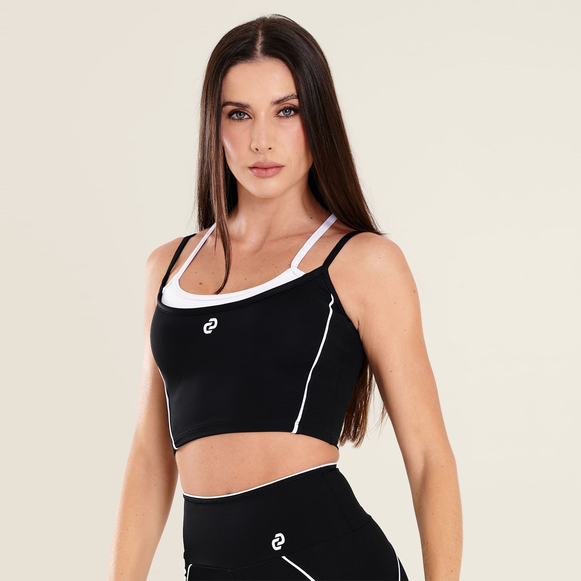 Cropped Artic Preto Poliamida Preto