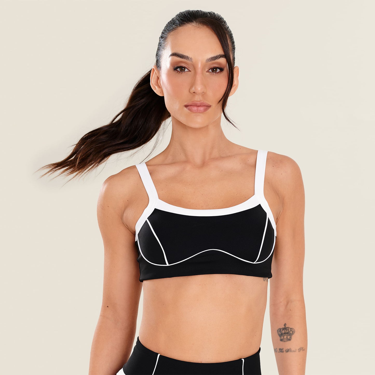 Top Haze Preto Poliamida Com Bojo