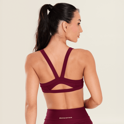 Top Glam Mulberry Vinho Canelado Com Bojo