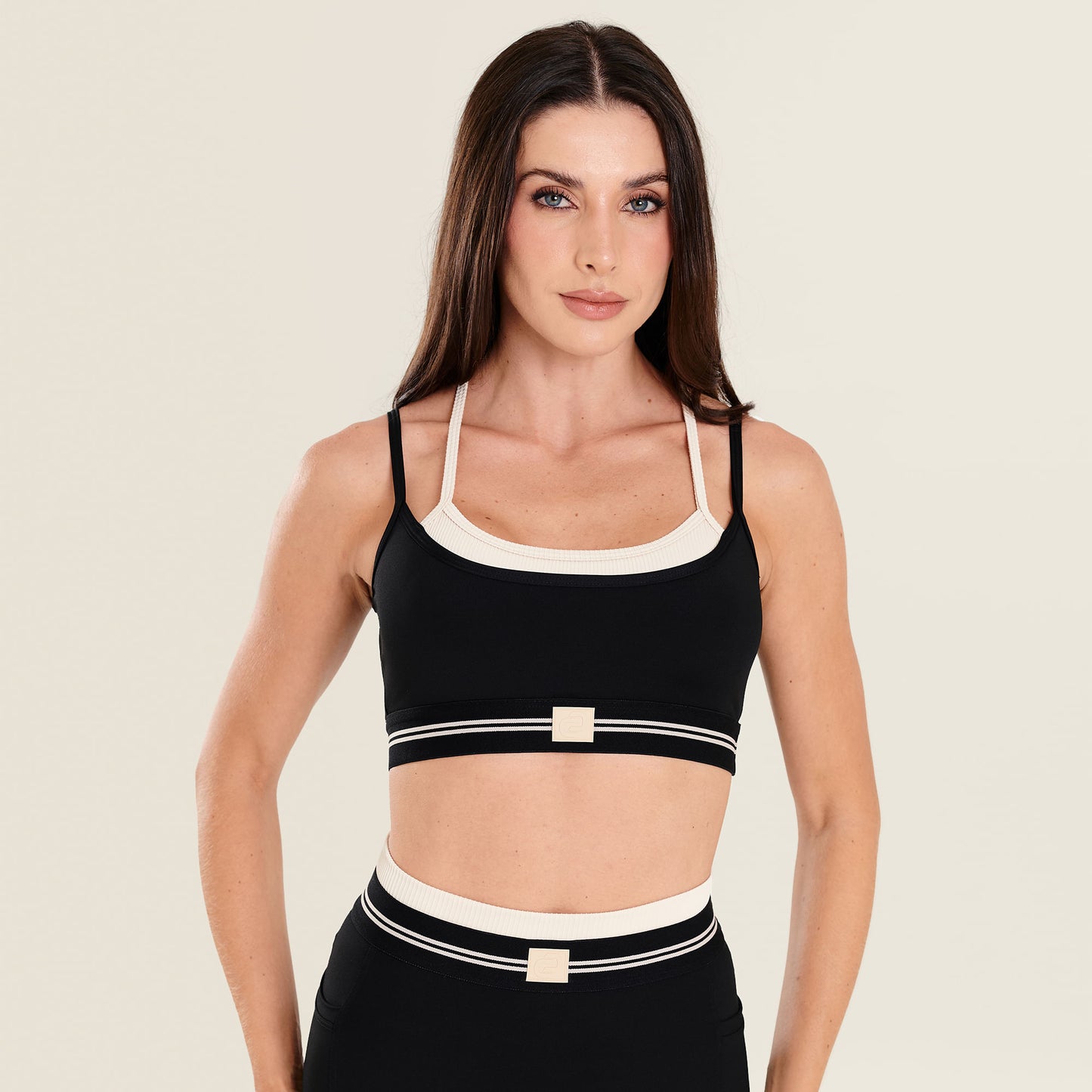 Top Luxury Preto Poliamida Com Bojo