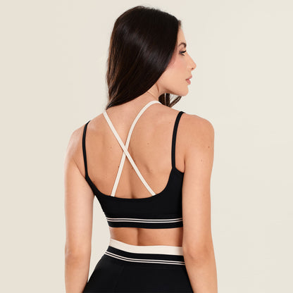 Top Luxury Preto Poliamida Com Bojo