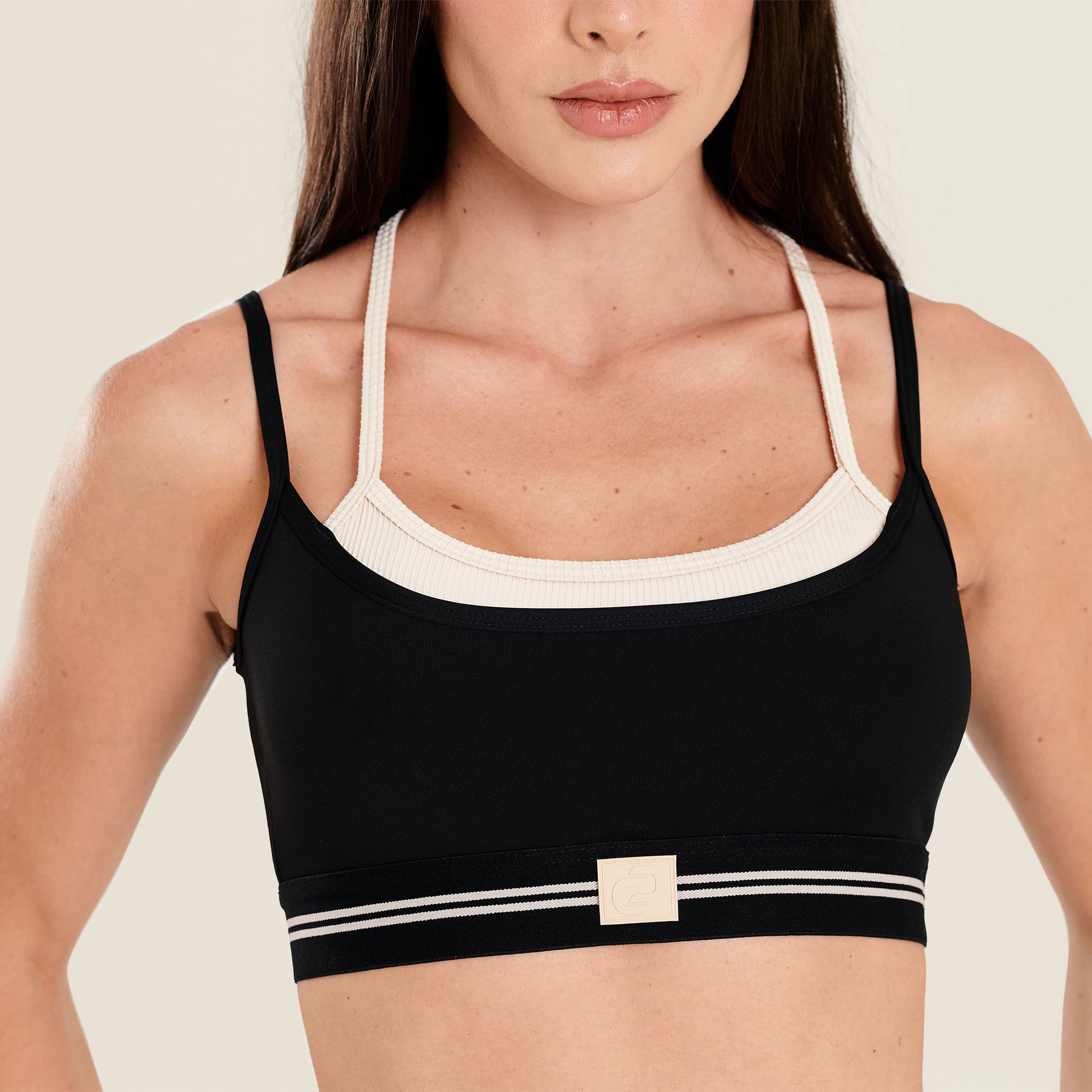 Top Luxury Preto Poliamida Com Bojo